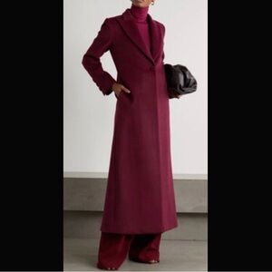 Sergio Hudson Burgundy Long Coat FULL FLOOR LENGTH